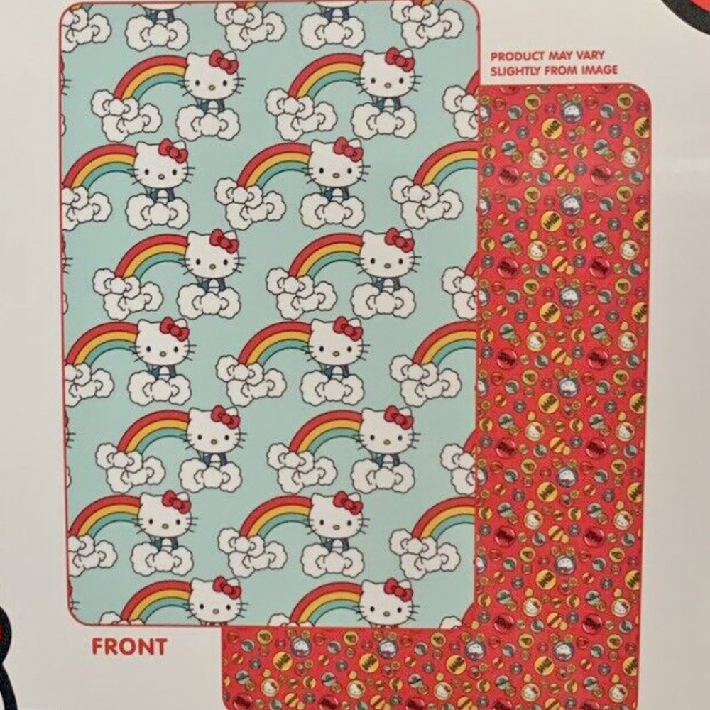 Hello Kitty Quilted Reversible Throw Blanket - Rainbow Ride Kitty, 60"x90" - Picture 4 of 4